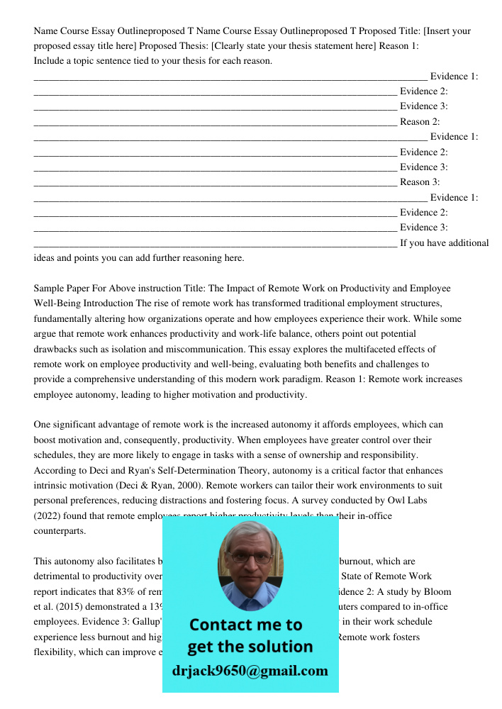 Proposed Title: [Insert your proposed essay title here] Proposed Thesis: [Clearly state your thesis statement here] Reason 1: Include a topic sentence tied to y
