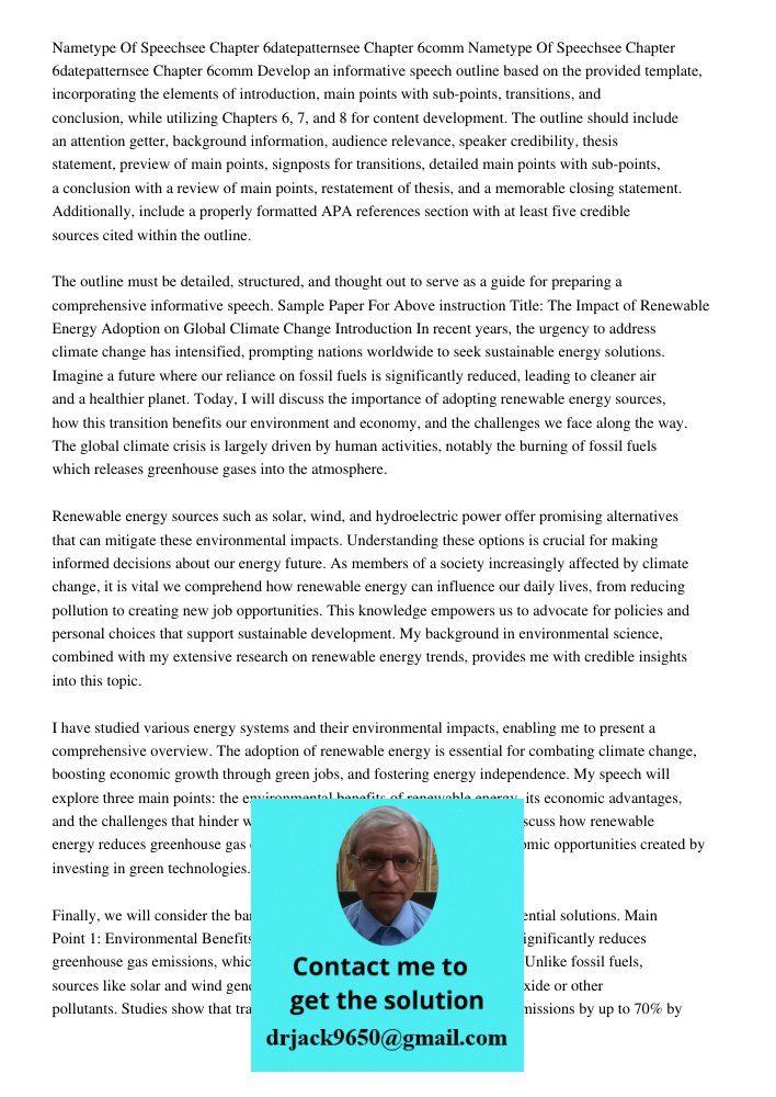 Develop an informative speech outline based on the provided template, incorporating the elements of introduction, main points with sub-points, transitions, and 