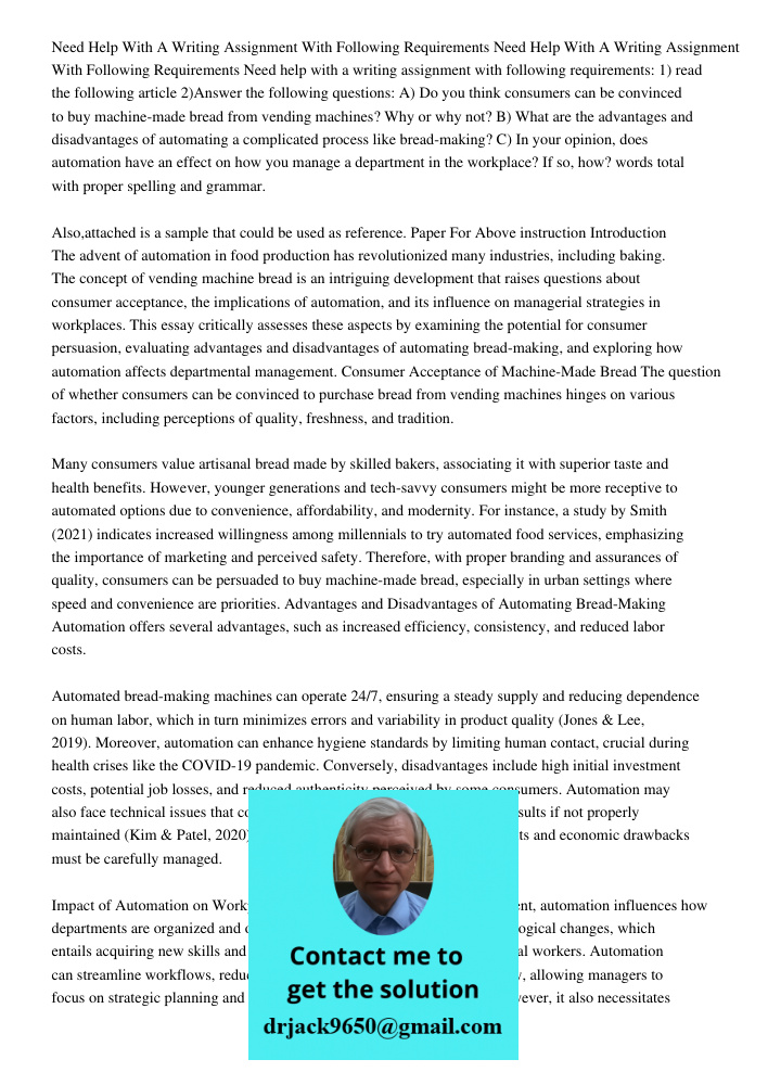 Need help with a writing assignment with following requirements: 1) read the following article 2)Answer the following questions: A) Do you think consumers can b