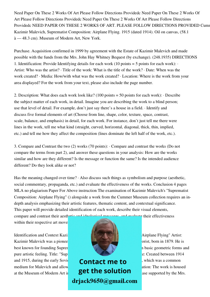 Need Paper On These 2 Works Of Art Please Follow Directions Providedc NEED PAPER ON THESE 2 WORKS OF ART. PLEASE FOLLOW DIRECTIONS PROVIDED Cummer Museum And Ka