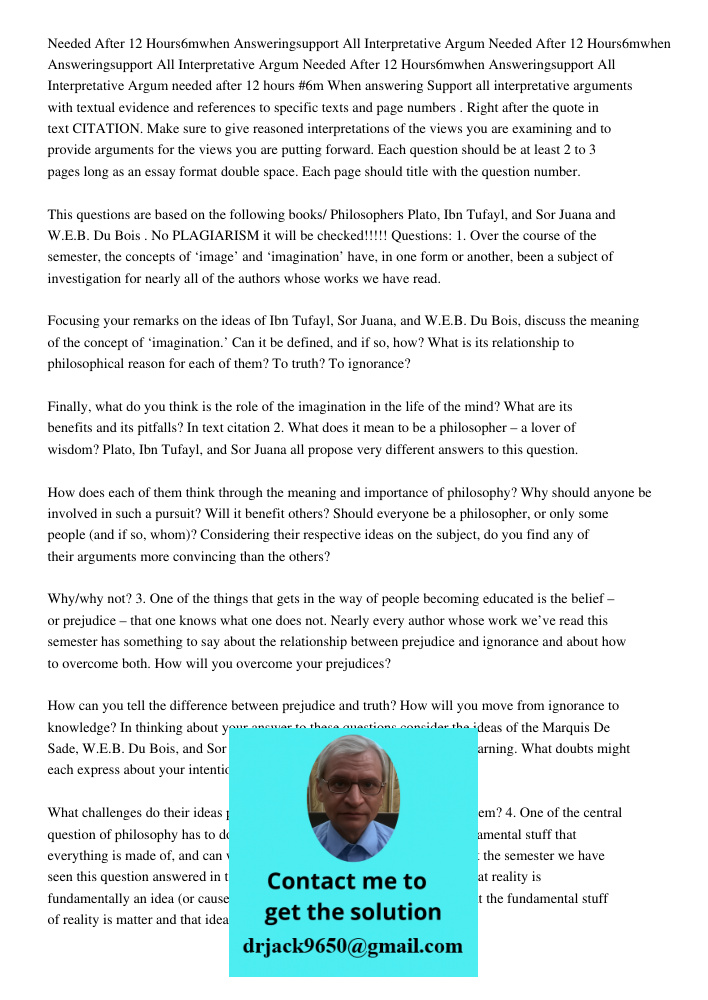 Needed After 12 Hours6mwhen Answeringsupport All Interpretative Argum needed after 12 hours #6m When answering Support all interpretative arguments with textual