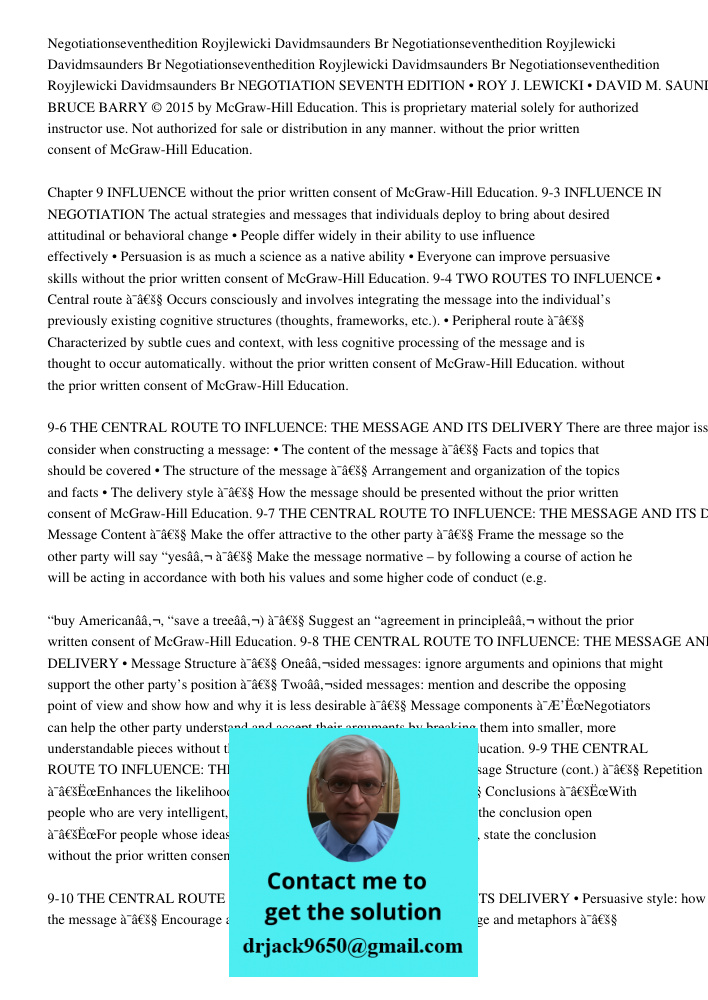Negotiationseventhedition Royjlewicki Davidmsaunders Br Negotiationseventhedition Royjlewicki Davidmsaunders Br NEGOTIATION SEVENTH EDITION • ROY J. LEWICKI • D