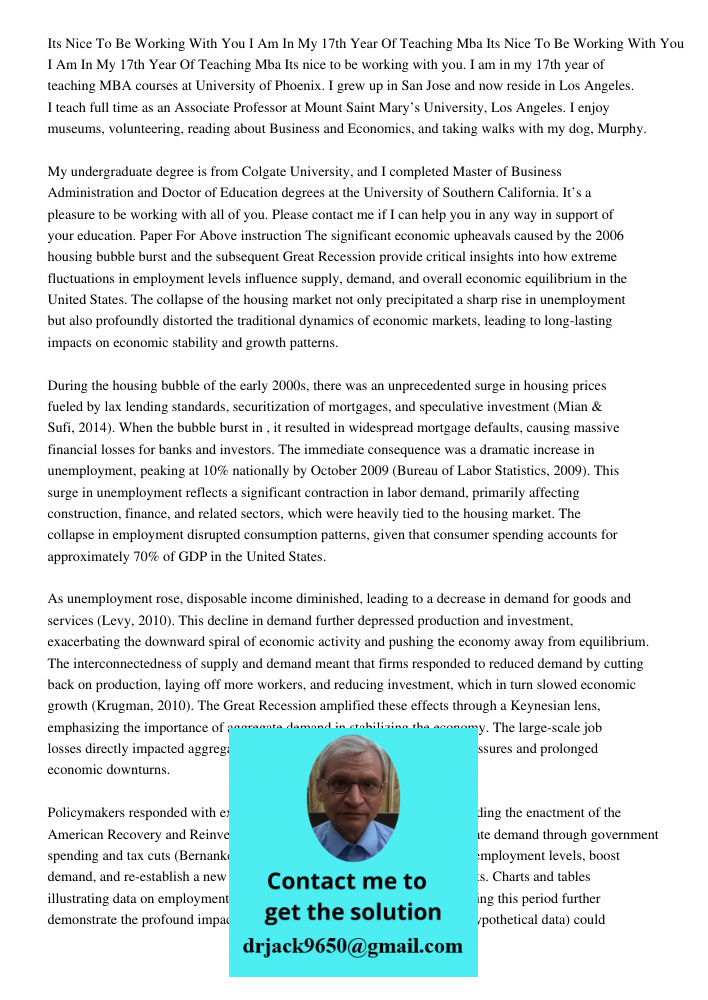 Its nice to be working with you. I am in my 17th year of teaching MBA courses at University of Phoenix. I grew up in San Jose and now reside in Los Angeles. I t