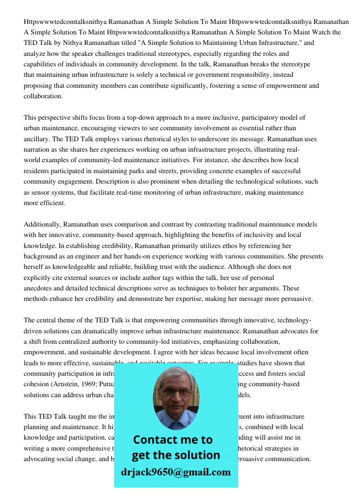 Httpswwwtedcomtalksnithya Ramanathan A Simple Solution To Maint Watch the TED Talk by Nithya Ramanathan titled "A Simple Solution to Maintaining Urban Infrastru