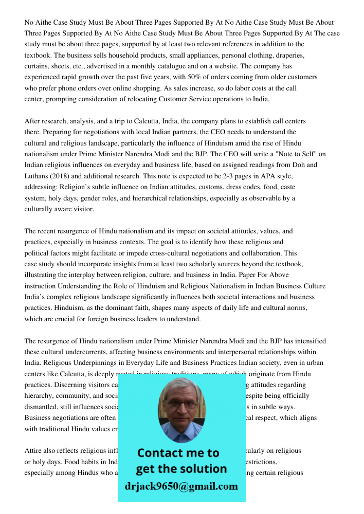 No Aithe Case Study Must Be About Three Pages Supported By At The case study must be about three pages, supported by at least two relevant references in additio