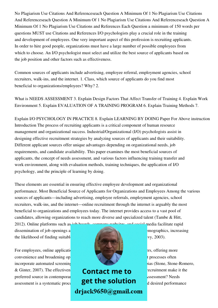 No Plagiarism Use Citations And Referenceseach Question A Minimum Of 1 No Plagiarism Use Citations and References Each Question a minimum of 150 words per quest