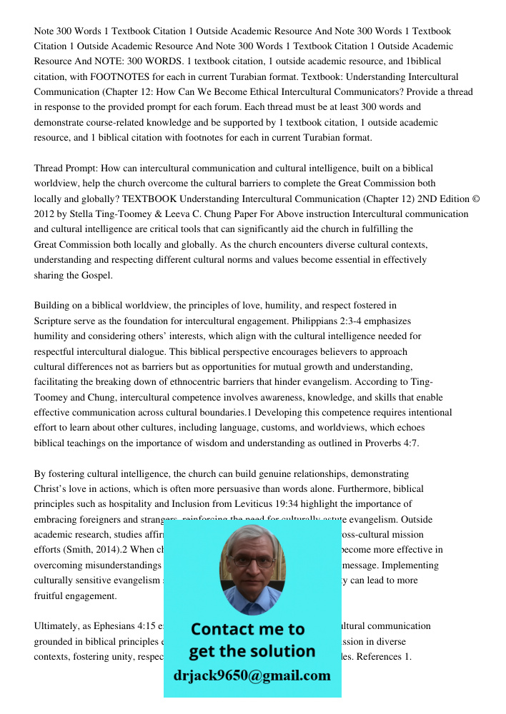 Note 300 Words 1 Textbook Citation 1 Outside Academic Resource And NOTE: 300 WORDS. 1 textbook citation, 1 outside academic resource, and 1biblical citation, wi