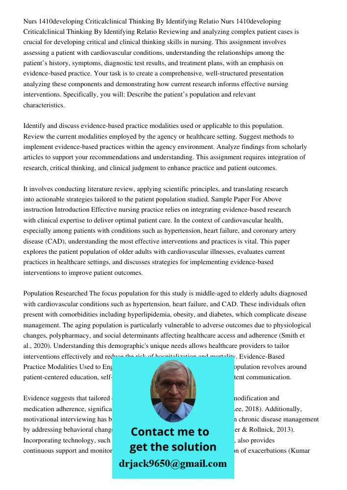 Reviewing and analyzing complex patient cases is crucial for developing critical and clinical thinking skills in nursing. This assignment involves assessing a p