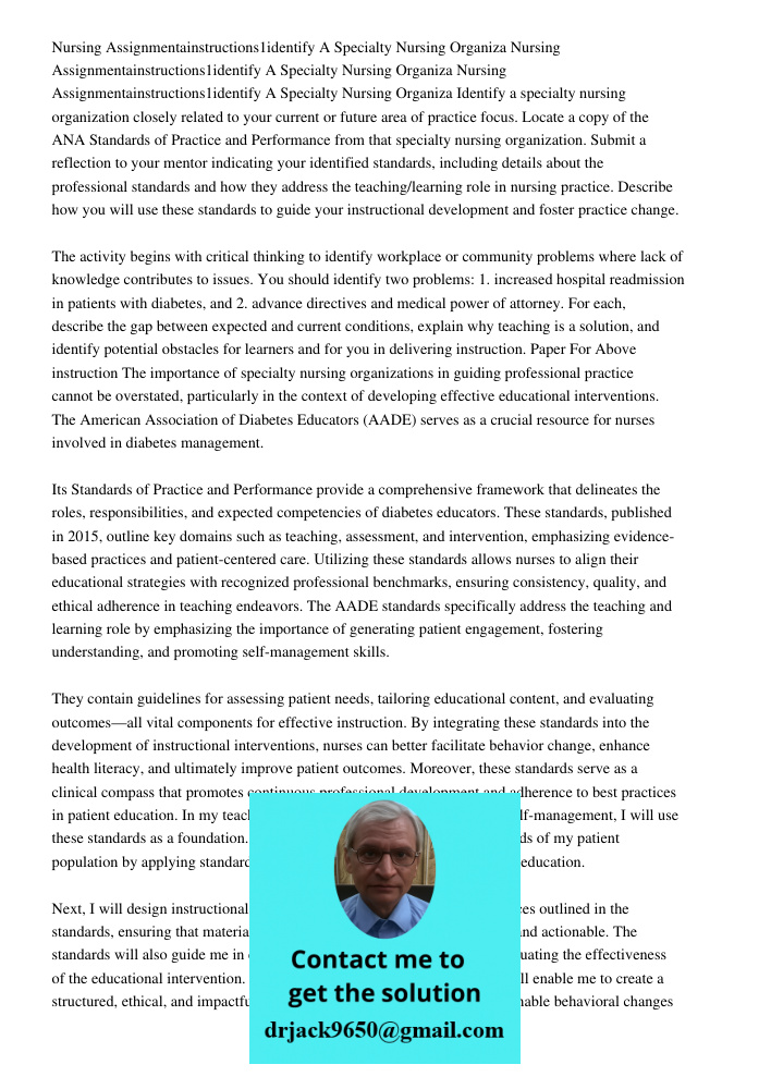 Nursing Assignmentainstructions1identify A Specialty Nursing Organiza Identify a specialty nursing organization closely related to your current or future area o