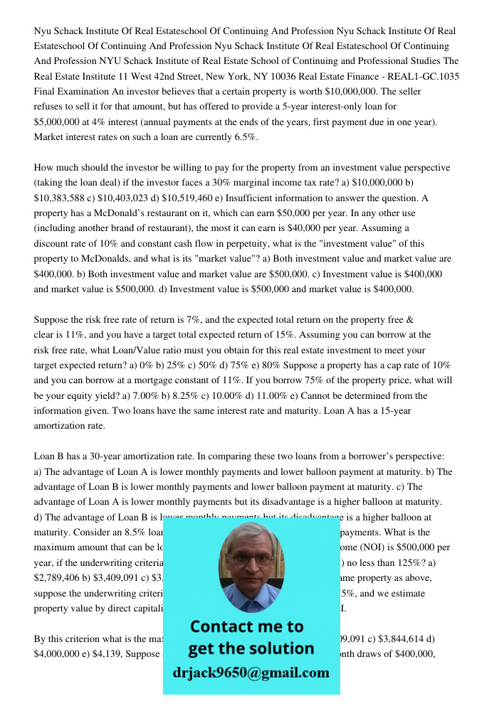Nyu Schack Institute Of Real Estateschool Of Continuing And Profession NYU Schack Institute of Real Estate School of Continuing and Professional Studies The Rea