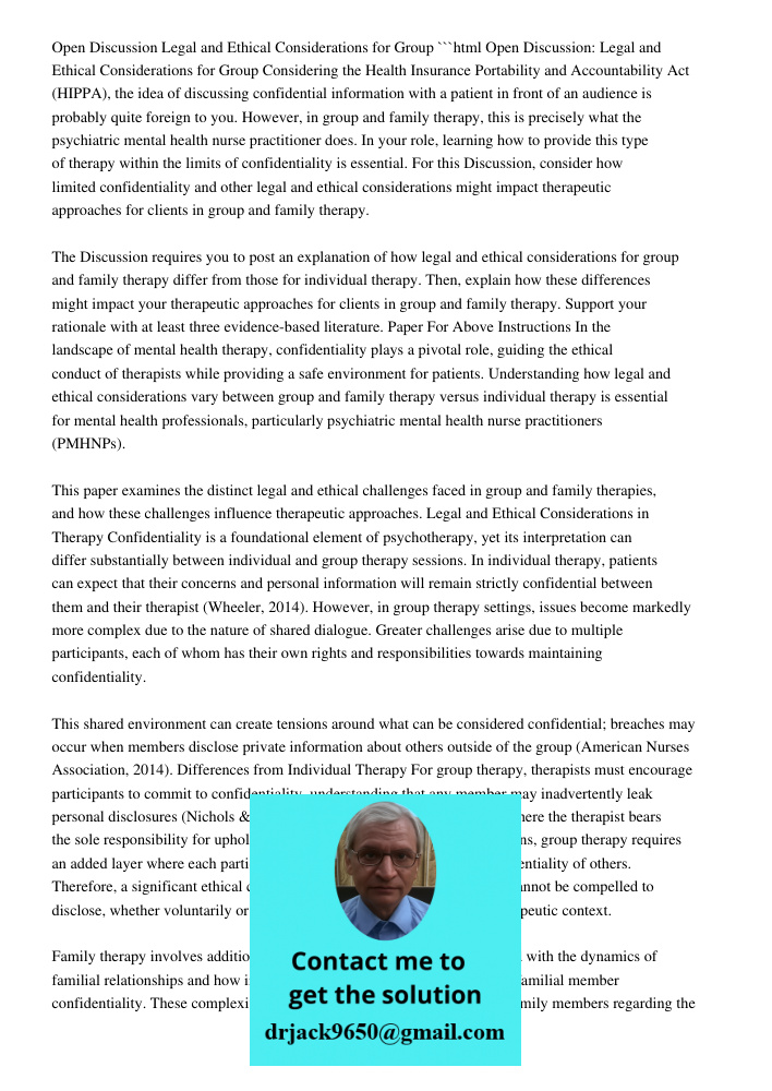 Open Discussion: Legal And Ethical Considerations For Groups