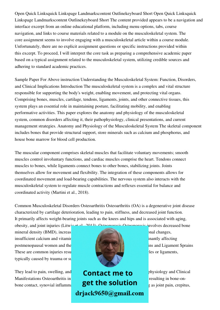 The content provided appears to be a navigation and interface excerpt from an online educational platform, including menu options, tabs, course navigation, and 