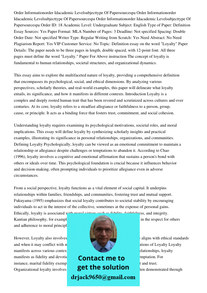 Order Informationorder Idacademic Levelsubjecttype Of Papersourcespa Order ID: 18 Academic Level: Undergraduate Subject: English Type of Paper: Definition Essay