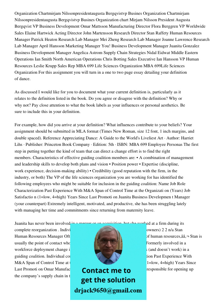 Organization chart Mirjam Nilsson President Augusta Bergqvist VP Business Development Omar Mattsson Manufacturing Director Flora Berggren VP Worldwide Sales Ela