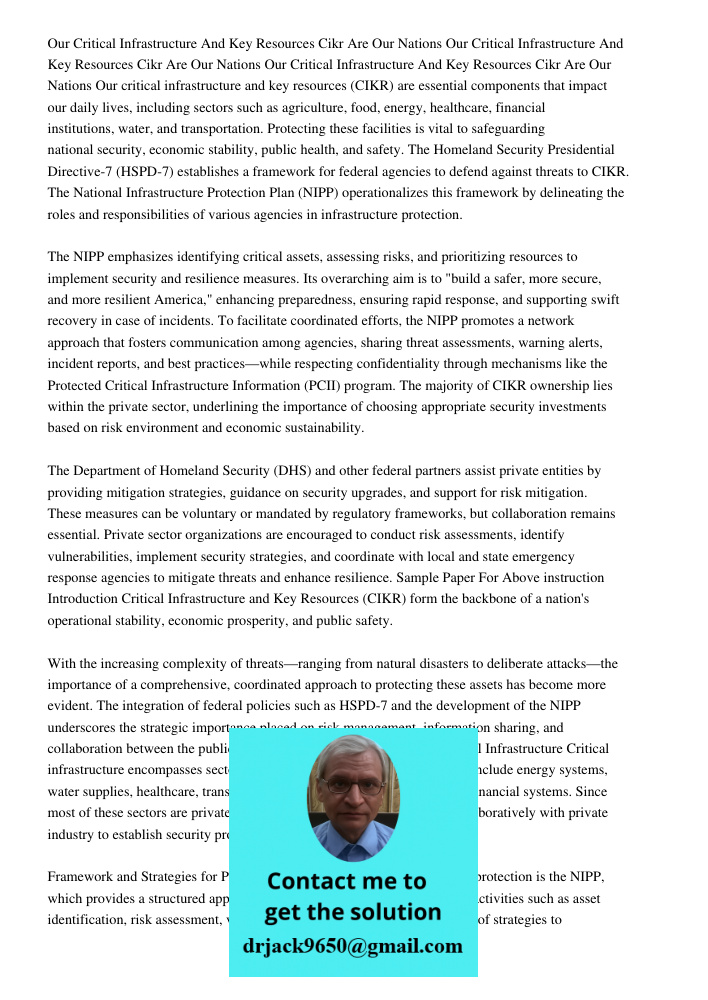 Our Critical Infrastructure And Key Resources Cikr Are Our Nations Our critical infrastructure and key resources (CIKR) are essential components that impact our