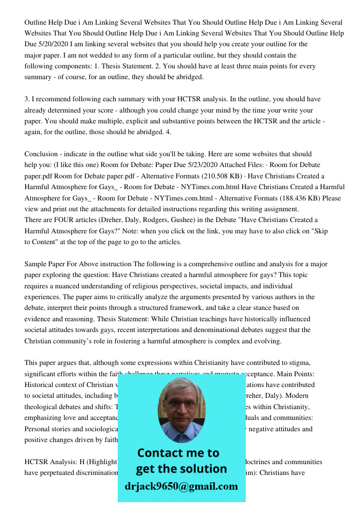 Outline Help Due 5202020i Am Linking Several Websites That You Should Outline Help Due 5/20/2020 I am linking several websites that you should help you create y