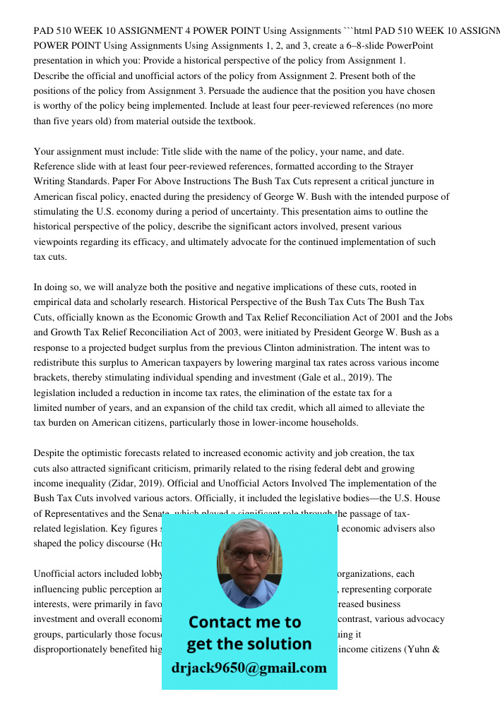 PAD 510 Week 10 Assignment 4 PowerPoint