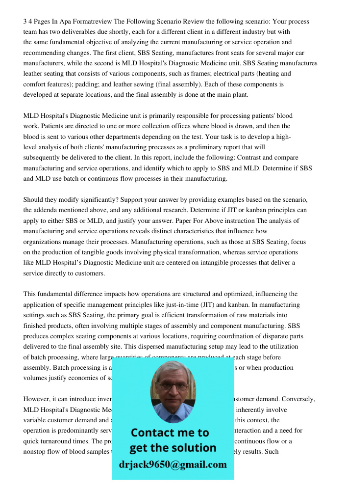 Pages In Apa Formatreview The Following Scenario Review the following scenario: Your process team has two deliverables due shortly, each for a different client 