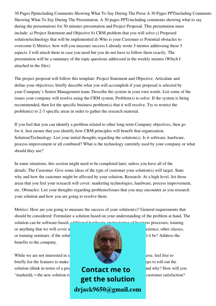 A 30 Pages PPTincluding Comments Showing What To Say During The Presentation. A 30 pages PPT(including comments showing what to say during the presentation) for