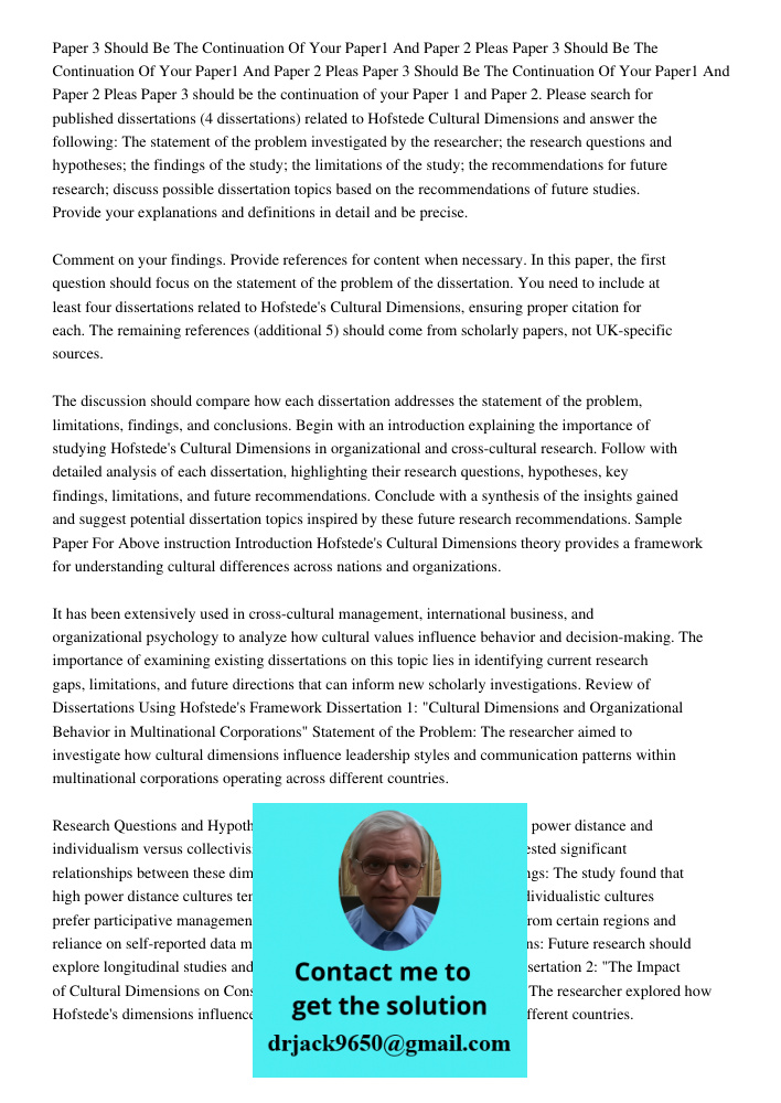 Paper 3 Should Be The Continuation Of Your Paper1 And Paper 2 Pleas Paper 3 should be the continuation of your Paper 1 and Paper 2. Please search for published 