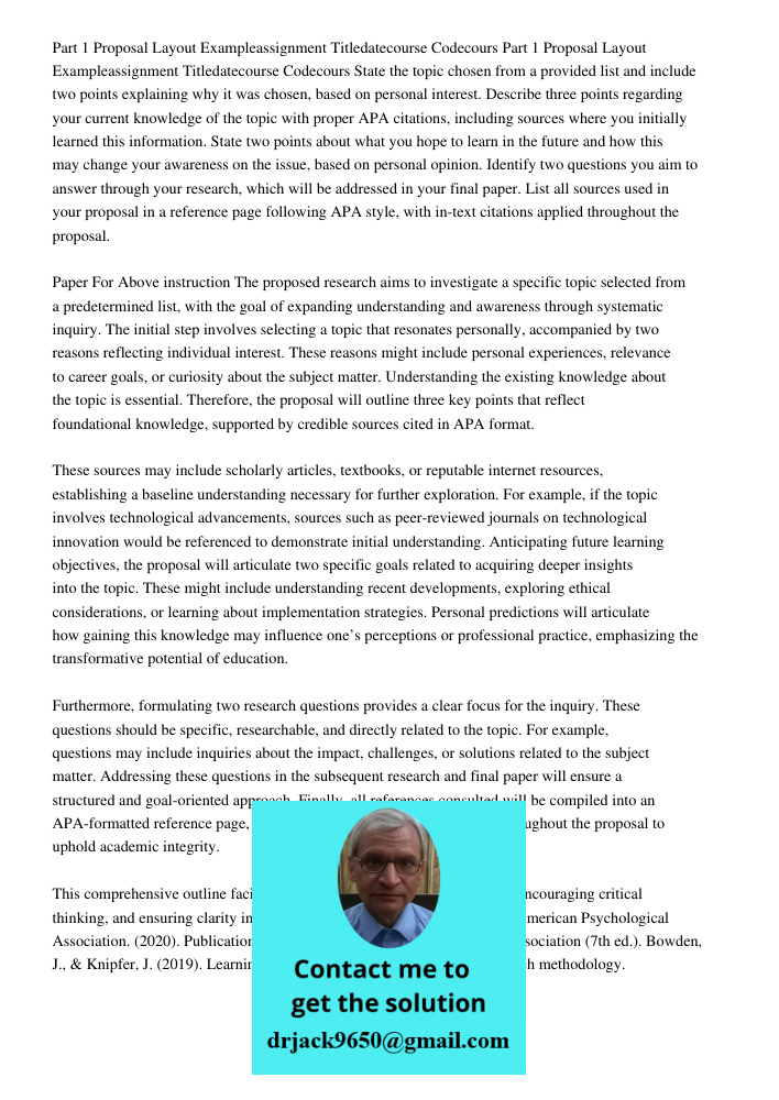 State the topic chosen from a provided list and include two points explaining why it was chosen, based on personal interest. Describe three points regarding you