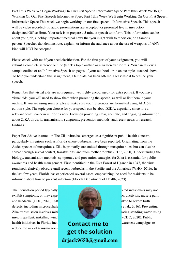 Part 1this Week We Begin Working On Our First Speech Informative Speec This week we begin working on our first speech - Informative Speech. This speech will be 