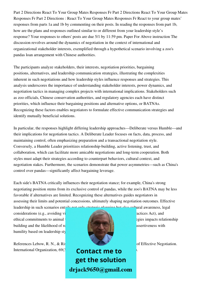 Part 2 Directions React To Your Group Mates Responses Fr React to your group mates’ responses from parts 1a and 1b by commenting on their posts. In reading the 