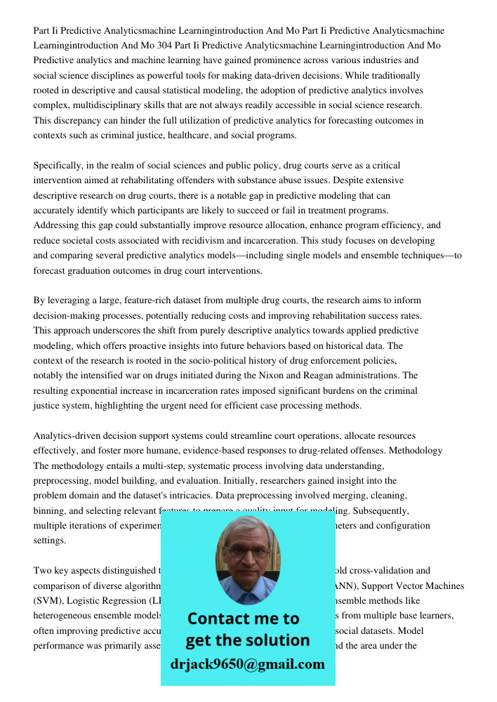 Part Ii Predictive Analyticsmachine Learningintroduction And Mo Predictive analytics and machine learning have gained prominence across various industries and s