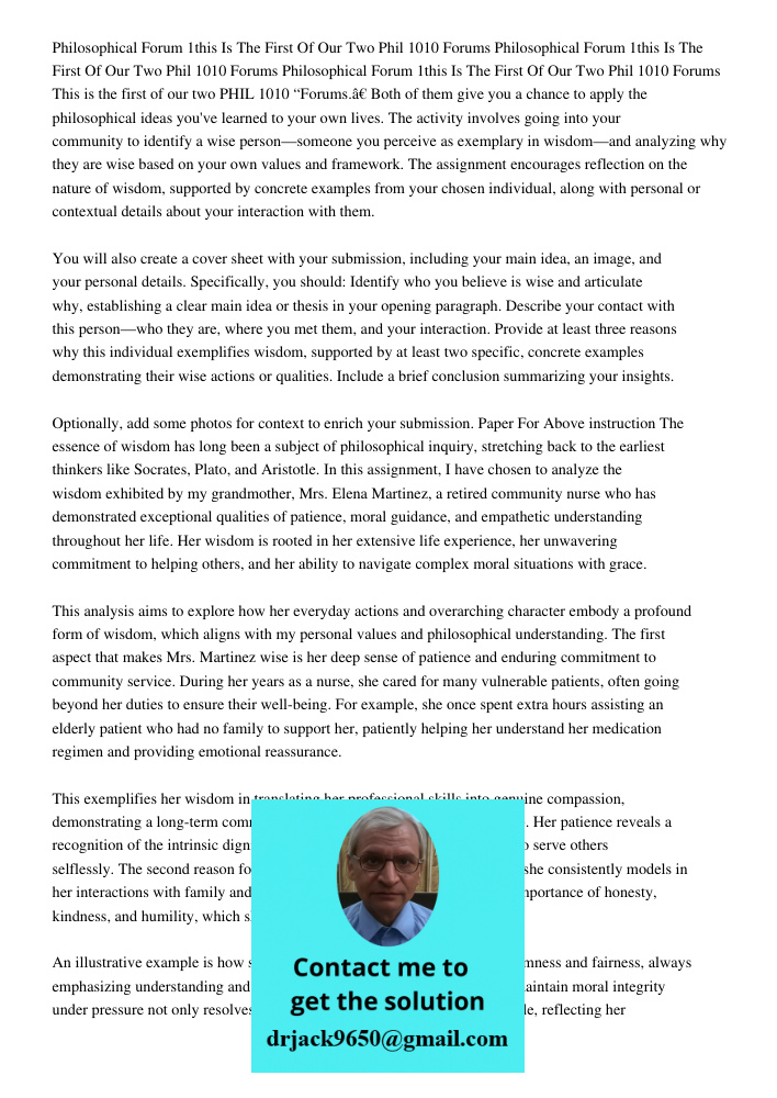 Philosophical Forum 1this Is The First Of Our Two Phil 1010 Forums This is the first of our two PHIL 1010 “Forums.” Both of them give you a chance to apply the 