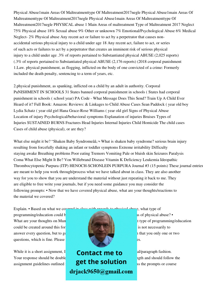 Physical Abuse1main Areas Of Maltreatmenttype Of Maltreatment2017negle PHYSICAL abuse 1 Main Areas of maltreatment Type of Maltreatment 2017 Neglect 75% Physica