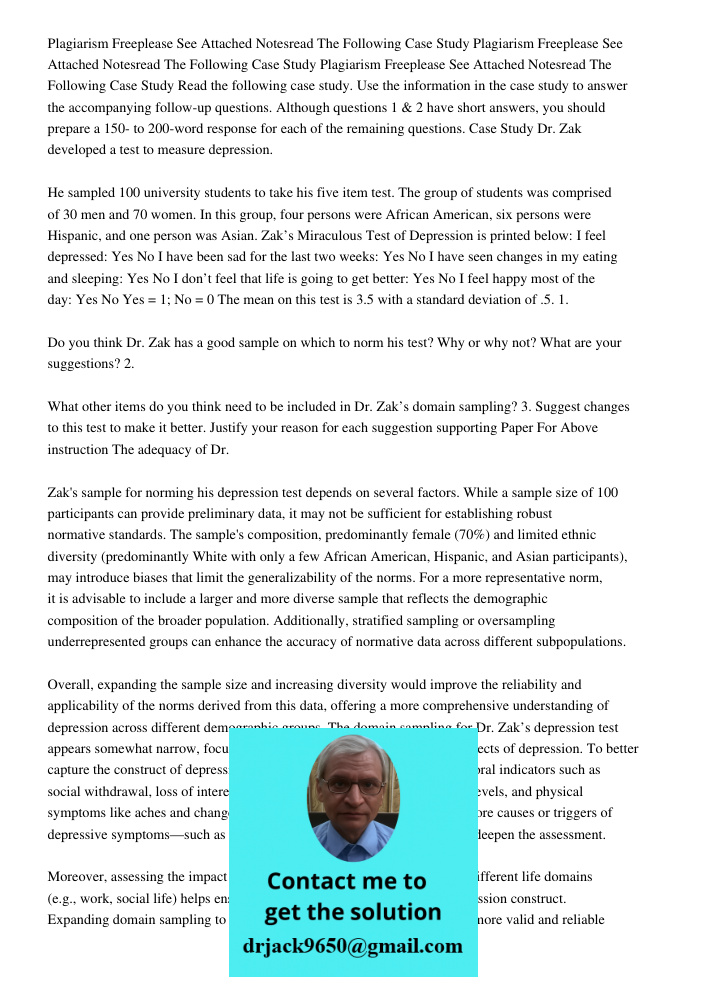 Plagiarism Freeplease See Attached Notesread The Following Case Study Read the following case study. Use the information in the case study to answer the accompa