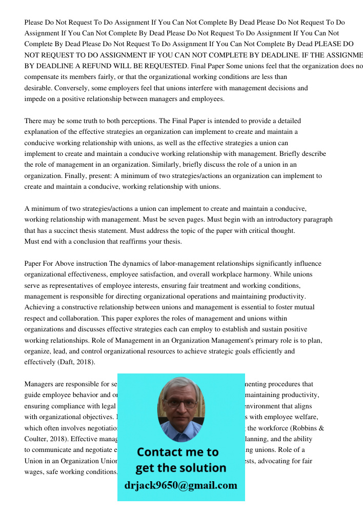 Please Do Not Request To Do Assignment If You Can Not Complete By Dead Please Do Not Request To Do Assignment If You Can Not Complete By Dead PLEASE DO NOT REQU