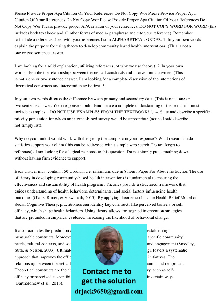 Please Provide Proper Apa Citation Of Your References Do Not Copy Wor Please provide proper APA citation of your references. DO NOT COPY WORD FOR WORD (this inc