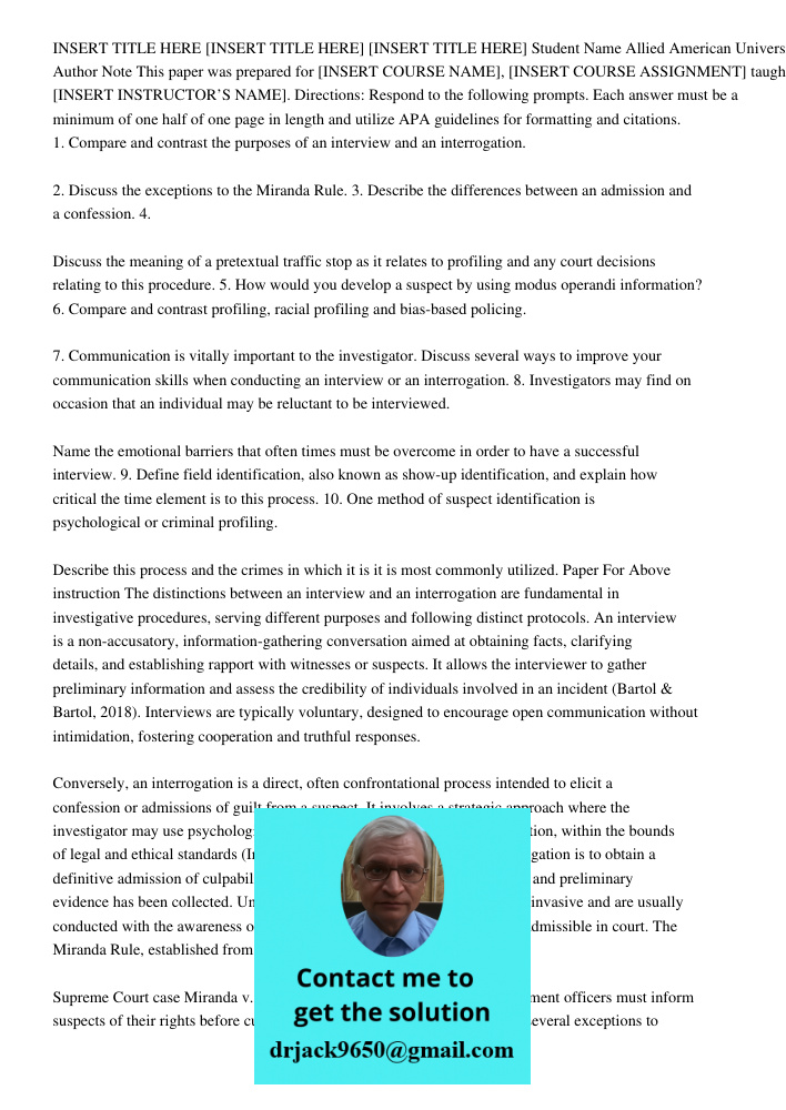 [INSERT TITLE HERE] Student Name Allied American University Author Note This paper was prepared for [INSERT COURSE NAME], [INSERT COURSE ASSIGNMENT] taught by [