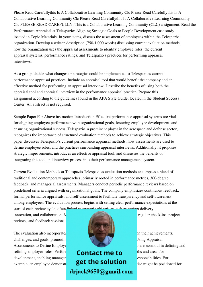 Please Read Carefullythis Is A Collaborative Learning Community Clc PLEASE READ CAREFULLY: This is a Collaborative Learning Community (CLC) assignment. Read the