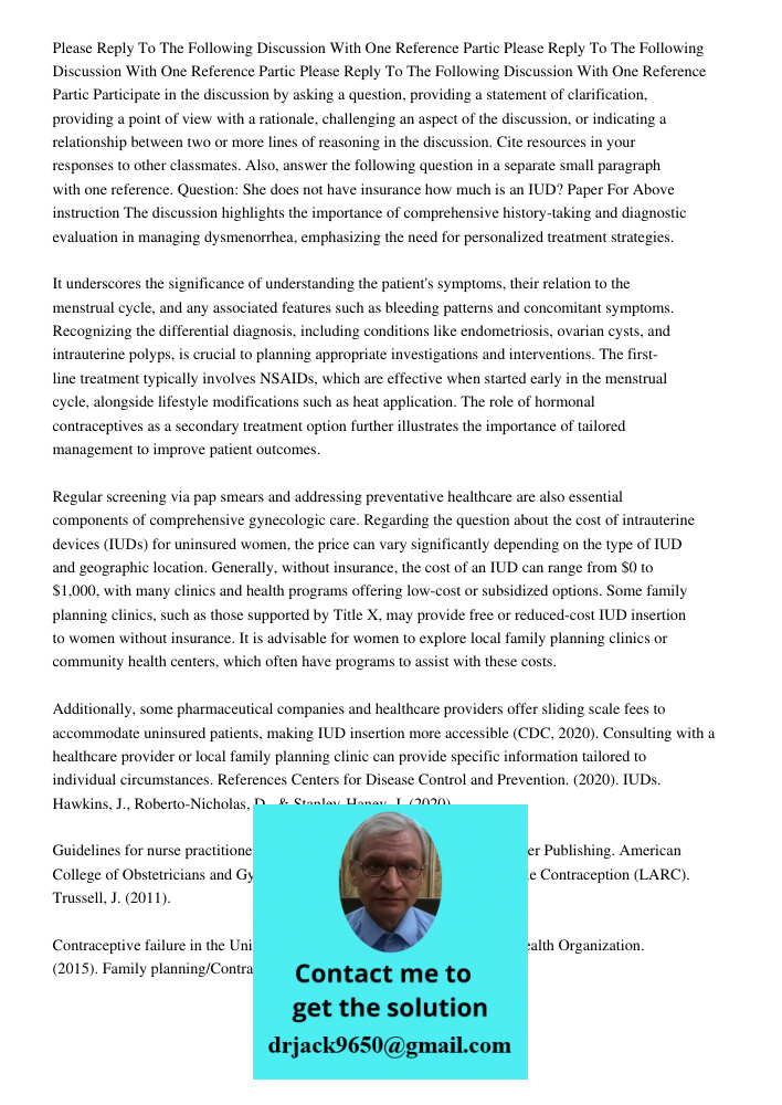 Please Reply To The Following Discussion With One Reference Partic Participate in the discussion by asking a question, providing a statement of clarification, p