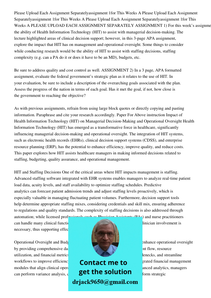 Please Upload Each Assignment Separatelyassignment 1for This Weeks A PLEASE UPLOAD EACH ASSIGNMENT SEPARATELY ASSIGNMENT 1) For this week’s assignment, research