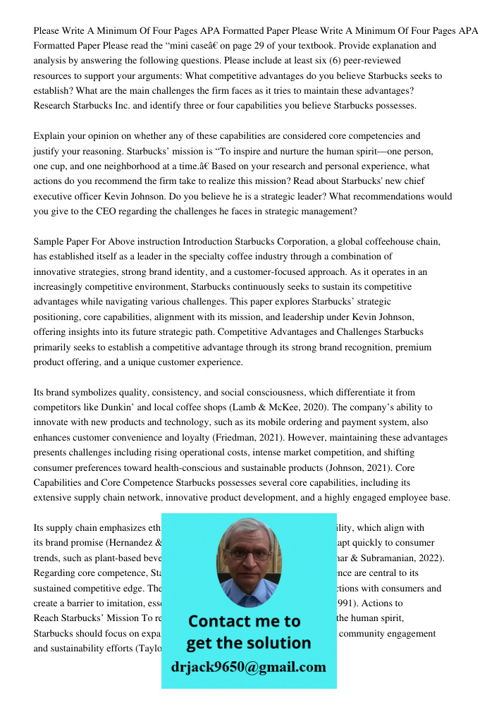 Please read the “mini case” on page 29 of your textbook. Provide explanation and analysis by answering the following questions. Please include at least six (6) 