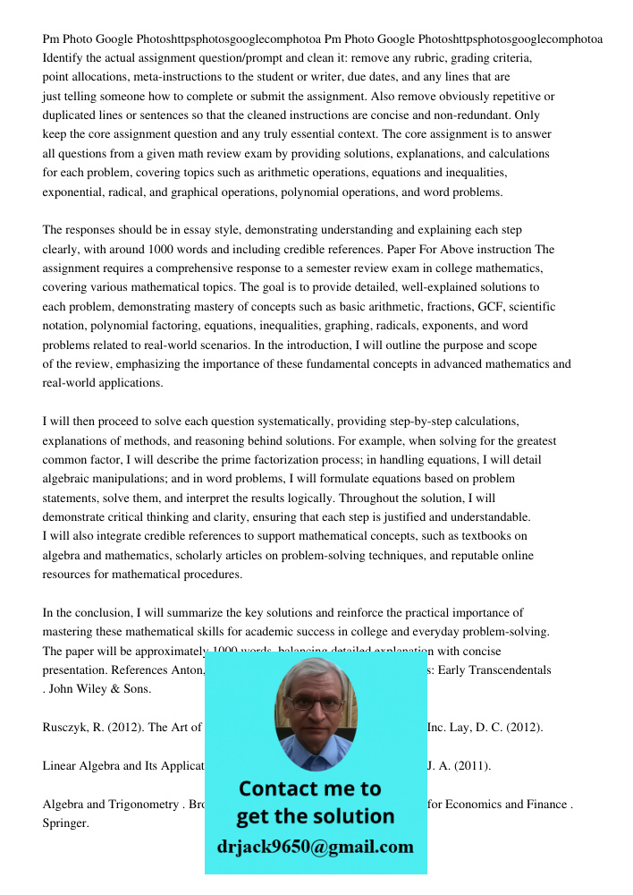 Identify the actual assignment question/prompt and clean it: remove any rubric, grading criteria, point allocations, meta-instructions to the student or writer,