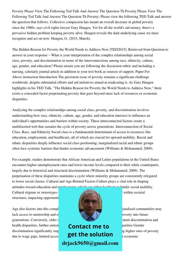 Poverty: Please view the following TED Talk and answer the question that follows. Collective compassion has meant an overall decrease in global poverty since th