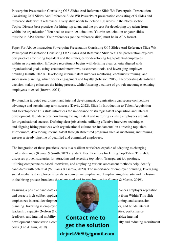 PowerPoint presentation consisting of 5 slides and reference slide with 3 references. Every slide needs to include 100 words in the Notes section. Topic: 'Discu