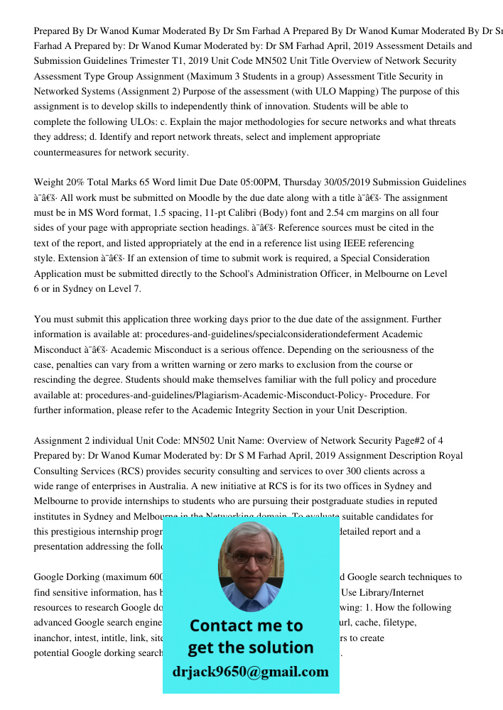 Prepared by: Dr Wanod Kumar Moderated by: Dr SM Farhad April, 2019 Assessment Details and Submission Guidelines Trimester T1, 2019 Unit Code MN502 Unit Title Ov