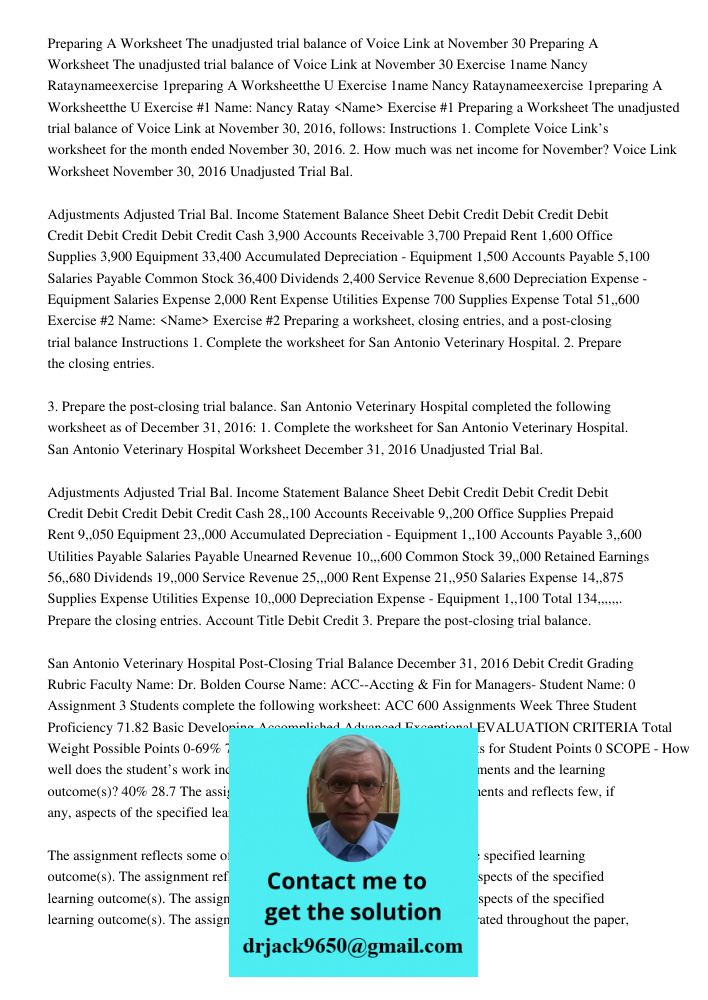 Exercise 1name Nancy Rataynameexercise 1preparing A Worksheetthe U Exercise 1name Nancy Rataynameexercise 1preparing A Worksheetthe U Exercise #1 Name: Nancy Ra