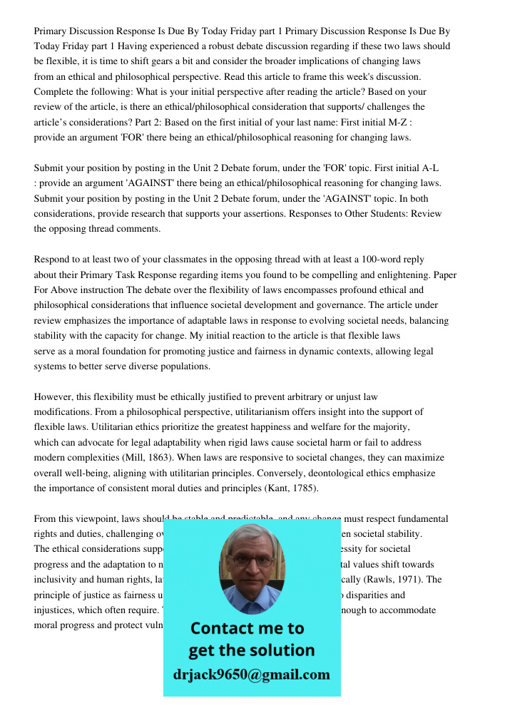 Having experienced a robust debate discussion regarding if these two laws should be flexible, it is time to shift gears a bit and consider the broader implicati