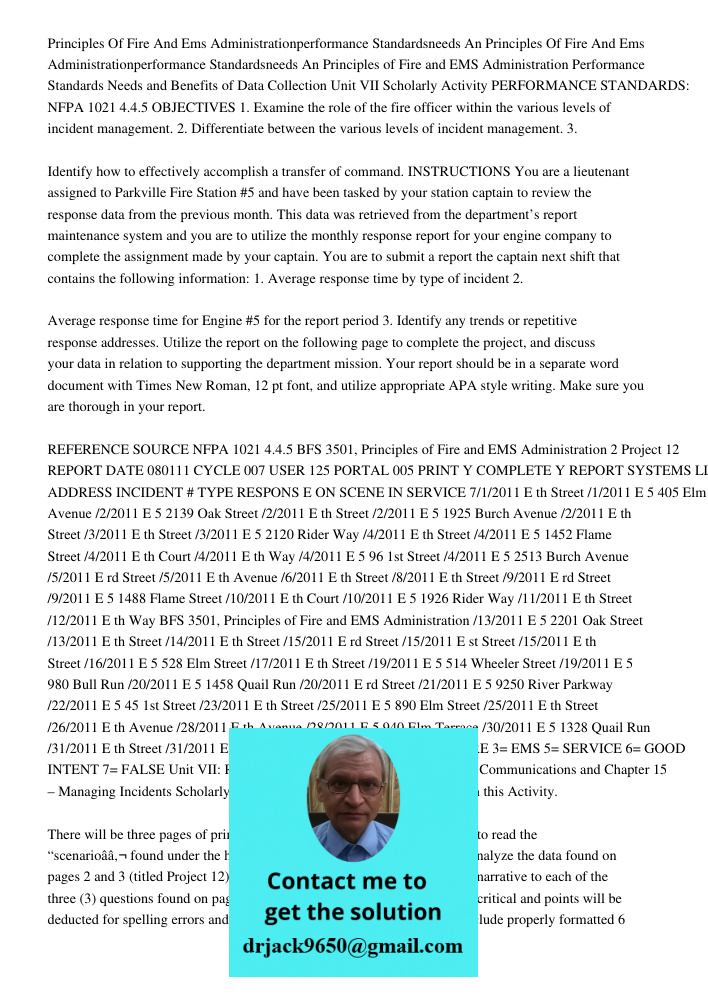 Principles of Fire and EMS Administration Performance Standards Needs and Benefits of Data Collection Unit VII Scholarly Activity PERFORMANCE STANDARDS: NFPA 10