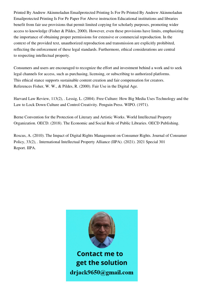 Printed by Andrew Akinmoladun. The text discusses issues related to unauthorized reproduction and transmission of printed materials. It emphasizes that printing