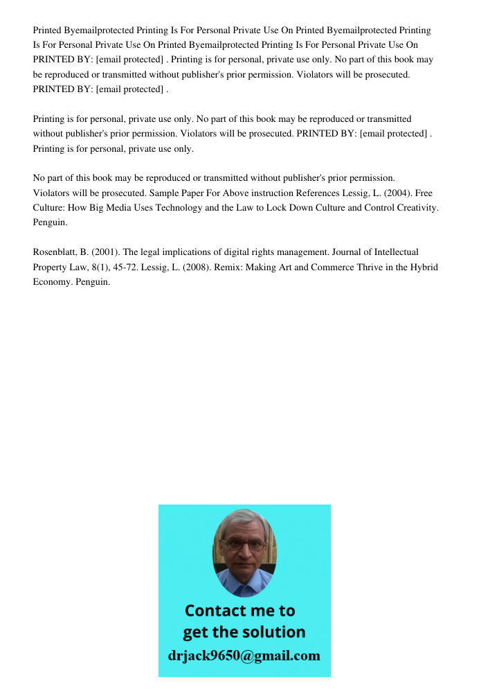 Printed Byemailprotected Printing Is For Personal Private Use On PRINTED BY: [email protected] . Printing is for personal, private use only. No part of this boo