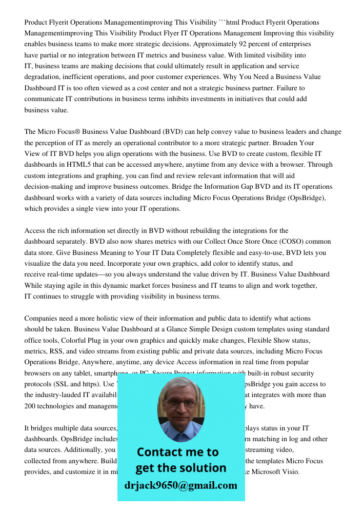 Product Flyer Operations Management Improving Visibility