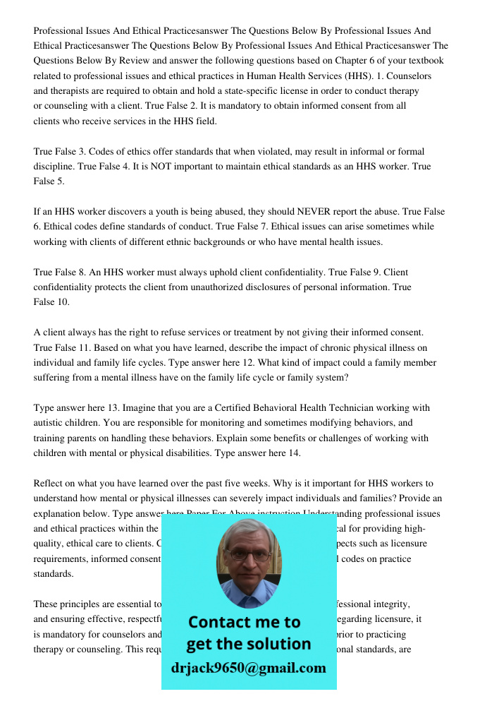 Professional Issues And Ethical Practicesanswer The Questions Below By Review and answer the following questions based on Chapter 6 of your textbook related to 