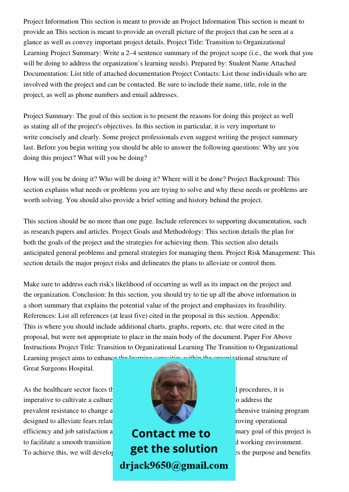 This section is meant to provide an overall picture of the project that can be seen at a glance as well as convey important project details. Project Title: Tran